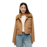 Giacche Donna Tommy Hilfiger - Df Wool Lady Jacket With Fur - Marrone