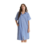 Vestiti casual Donna Yerse - Camicia Vestito Popeline - Azzurro