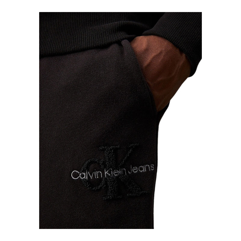 Pantaloni Uomo Calvin Klein - Chenille Monologo Sweatpant - Nero