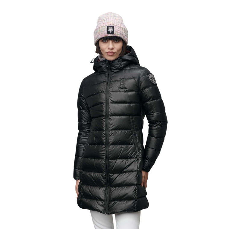 Giubbotti Donna Blauer - Piumino Lungo A Righe Agnes - Nero