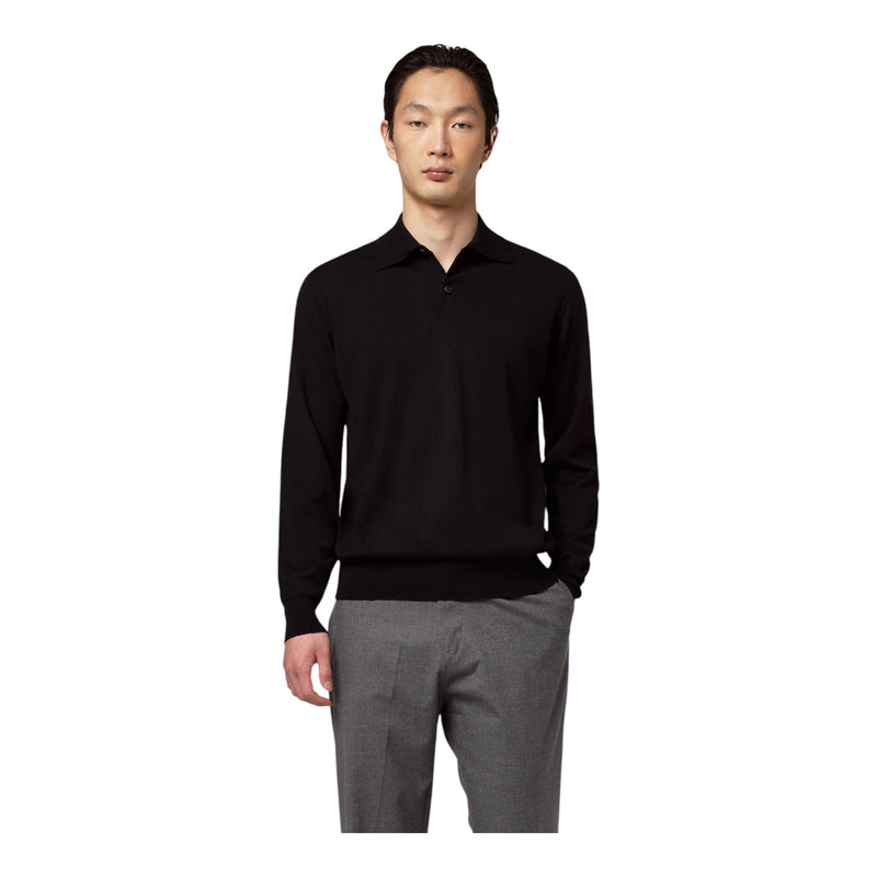 Maglioni Uomo Alpha Studio - Polo Camicia M/L Urban Merinos - Nero