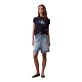 T-shirt Donna Calvin Klein - Hr Ss Clssc Mnlg Cnc - Blu