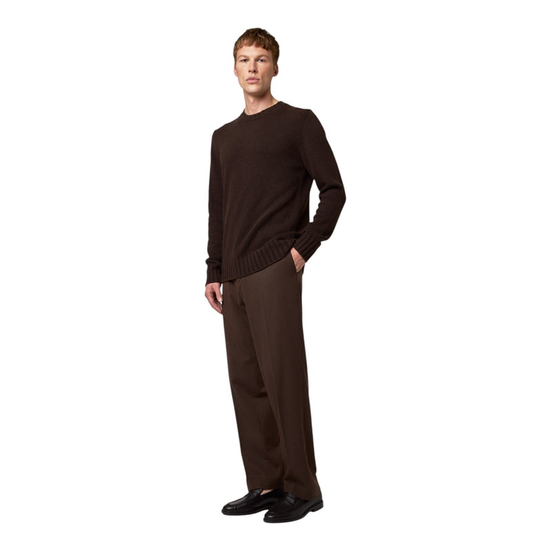 Maglioni Uomo Alpha Studio - Giro Boxy M/L Lana & Cashmere - Marrone