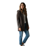Maglioni Donna Alpha Studio - Cappuccio M/L Costa Inglese Leather &Tricot - Marrone
