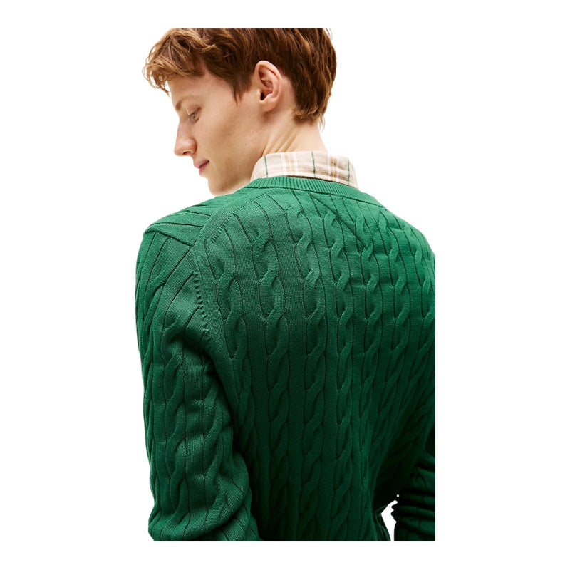 Maglie Uomo Tommy Hilfiger - Classic Cable Crew Neck - Verde