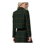 Giacche Donna Surkana - Blazer corto a quadri con fodera stampata - Verde