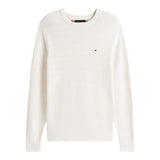 Maglie a manica lunga Uomo Tommy Hilfiger - Stripe Structure C Nk - Beige