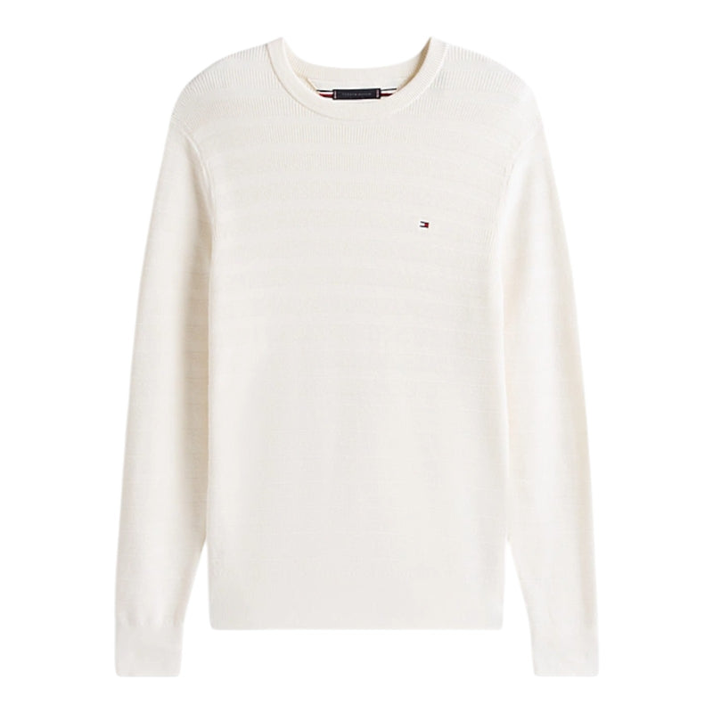 Maglie a manica lunga Uomo Tommy Hilfiger - Stripe Structure C Nk - Beige