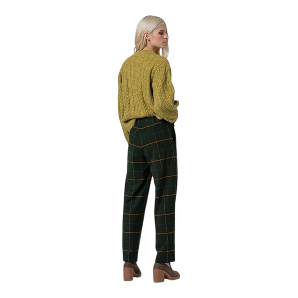 Pantaloni Donna Surkana - Pantalone dritto a quadri - Verde