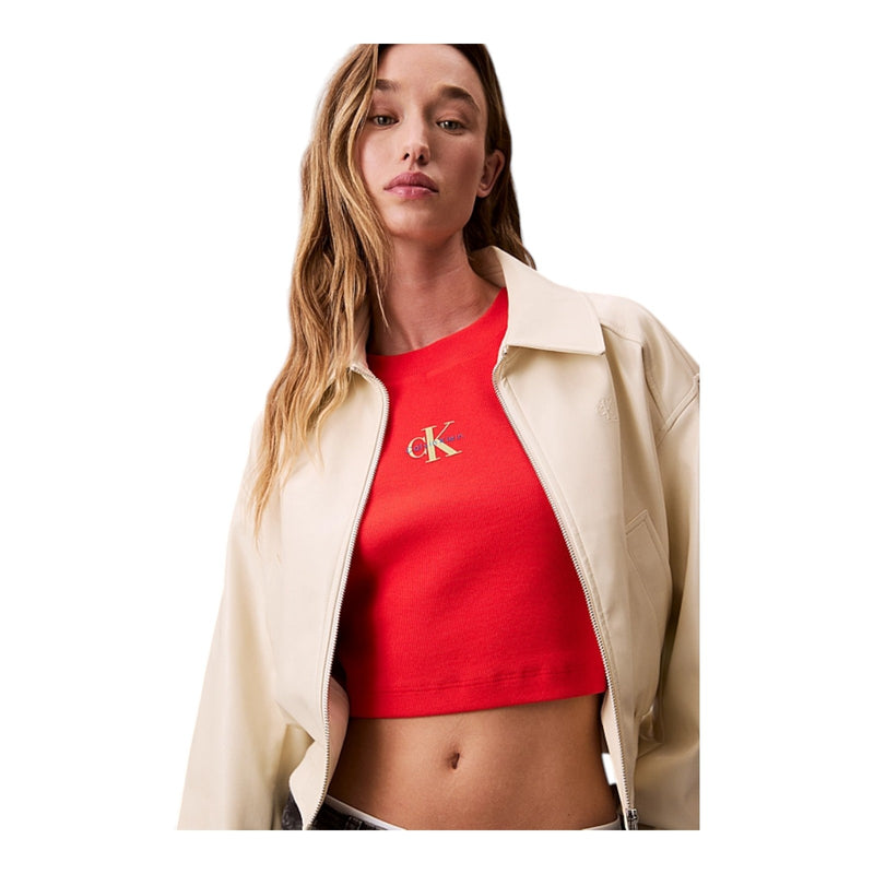 T-shirt Donna Calvin Klein - Monogram Baby Tee - Rosso