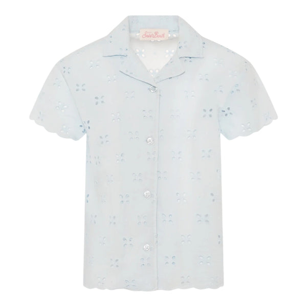Camicie Bambina Mc2 Saint Barth - Terry Bowliing Shirt - Bianco