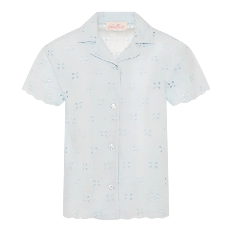 Camicie Bambina Mc2 Saint Barth - Terry Bowliing Shirt - Bianco