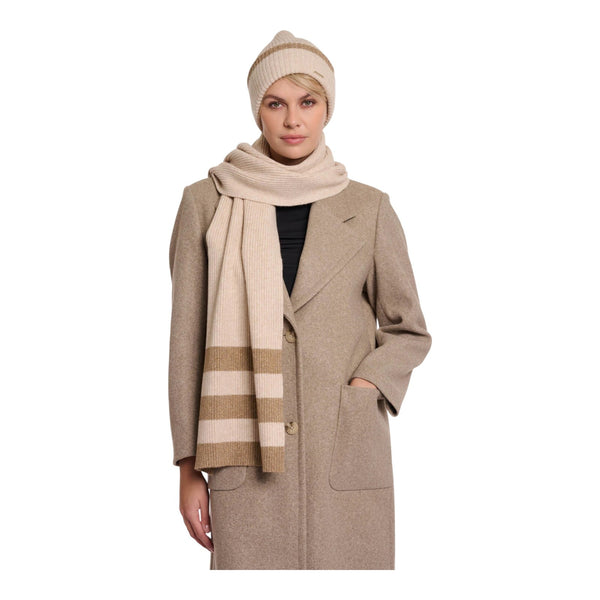 Sciarpe Donna RINO & PELLE - Knitted striped scarf - Beige
