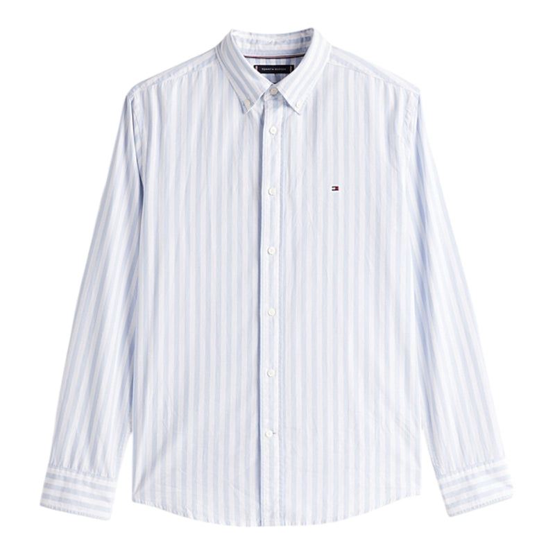 Camicie casual Uomo Tommy Hilfiger - Flex Poplin Bold Stripe Rf Shirt - Azzurro