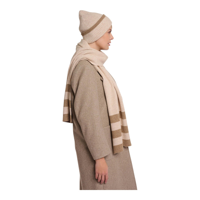 Sciarpe Donna RINO & PELLE - Knitted striped scarf - Beige