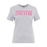 T-shirt Donna VERSACE JEANS COUTURE - R Logo Rubber Organic Cotton Jersey - Grigio