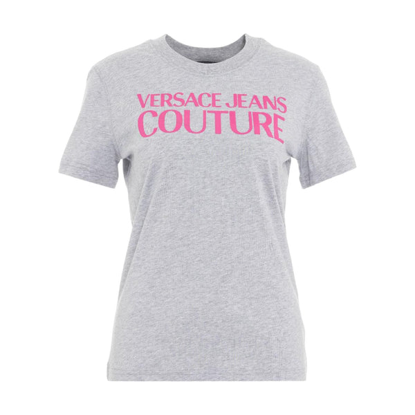 T-shirt Donna VERSACE JEANS COUTURE - R Logo Rubber Organic Cotton Jersey - Grigio