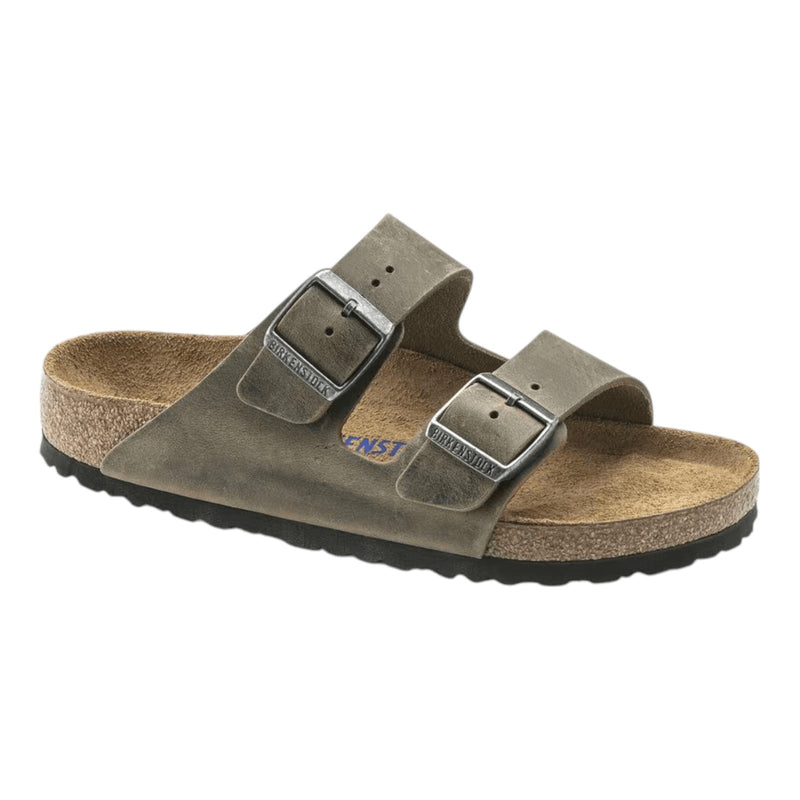 Sandali Uomo Birkenstock - Arizona SFB faded khaki, Oiled Leather - Verde
