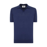 Polo Uomo Alpha Studio - Polo V M/M Cotton Crepe - Denim