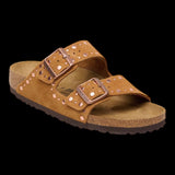Sandali Unisex Birkenstock - Arizona Rivet Suede Leather - Cammello