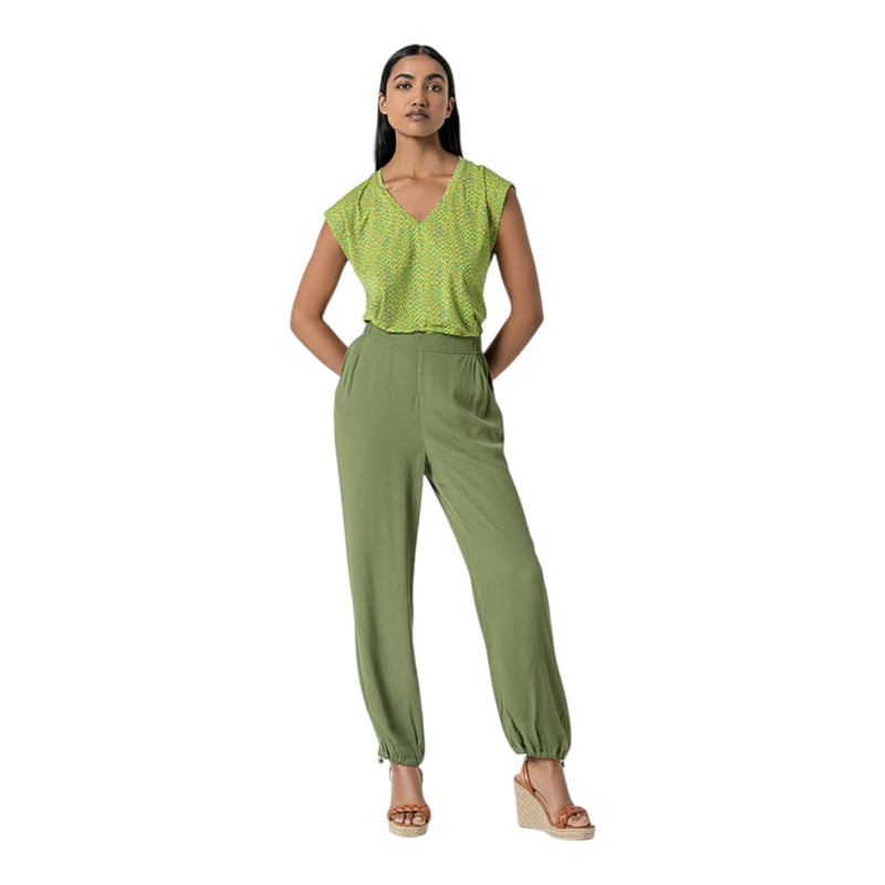 Pantaloni Donna Surkana - Pantalone jogger con stretto alla caviglia - Verde