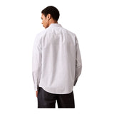 Camicie casual Uomo Calvin Klein - Ls Oxford Logo Shirt - Azzurro