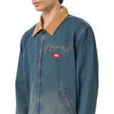 Giubbini Uomo Dickies - Denim Painter Jacket Khaki Tinted Blue - Denim