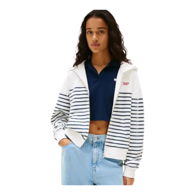 Felpe con cappuccio Donna Tommy Hilfiger - Tjw Bxy Script Logo Zip Thru - Bianco
