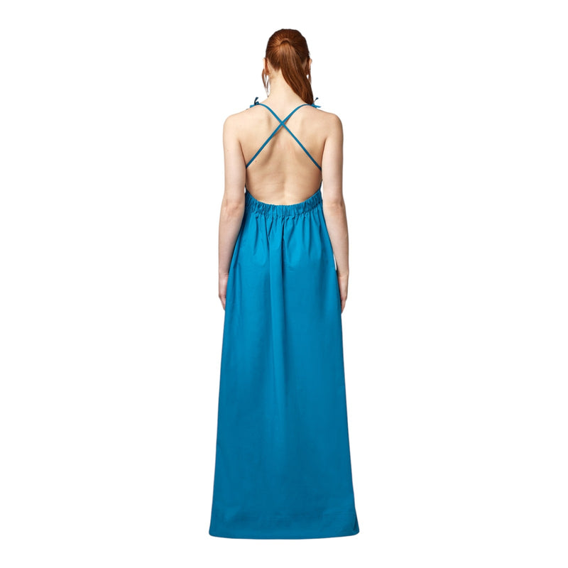 Vestiti casual Donna Alpha Studio - Abito S/M Lungo Popeline Unito - Turchese