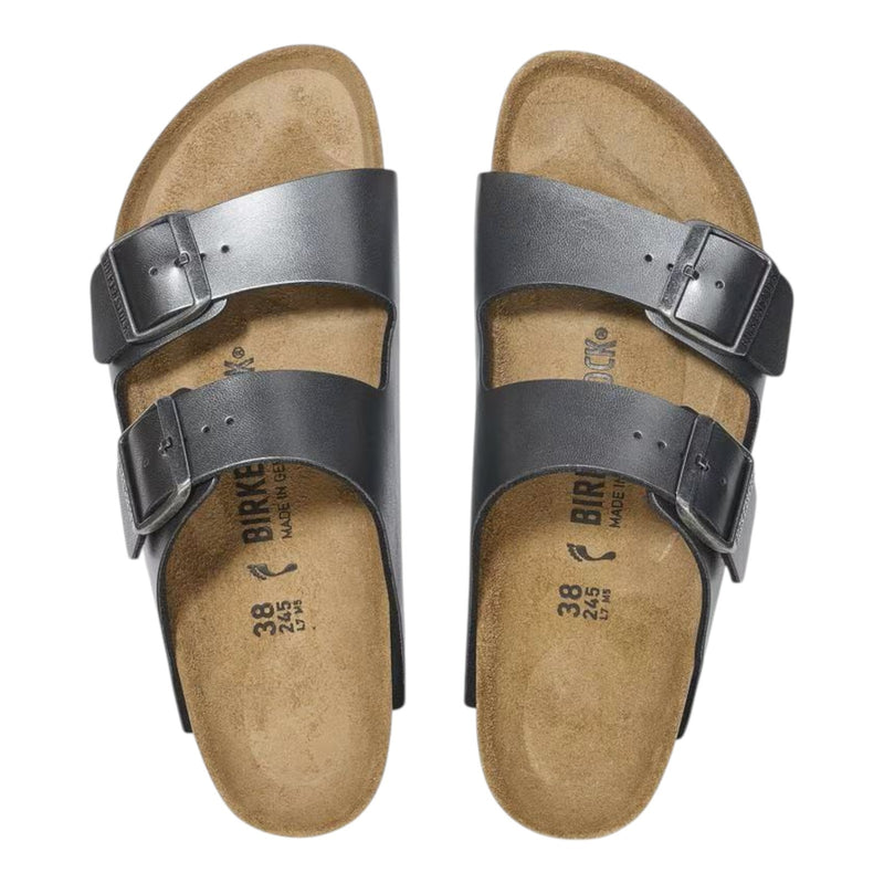 Sandali Unisex Birkenstock - Arizona metallic black, Birko Flor - Nero