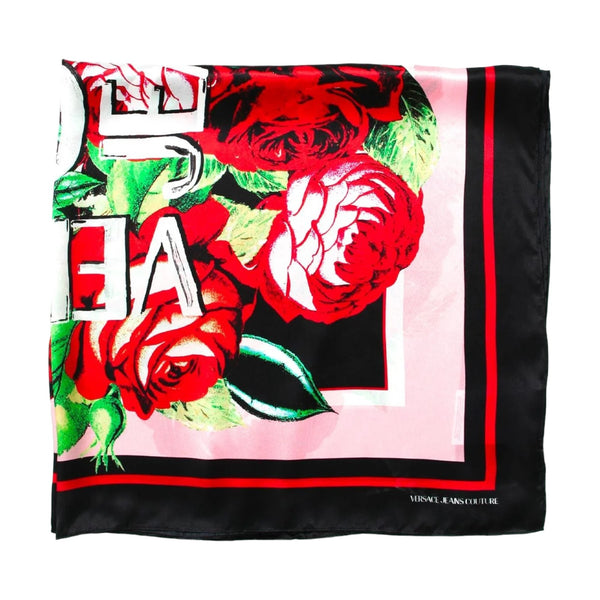 Foulard Donna VERSACE JEANS COUTURE - Satin Multi Huge Roses - Multicolore