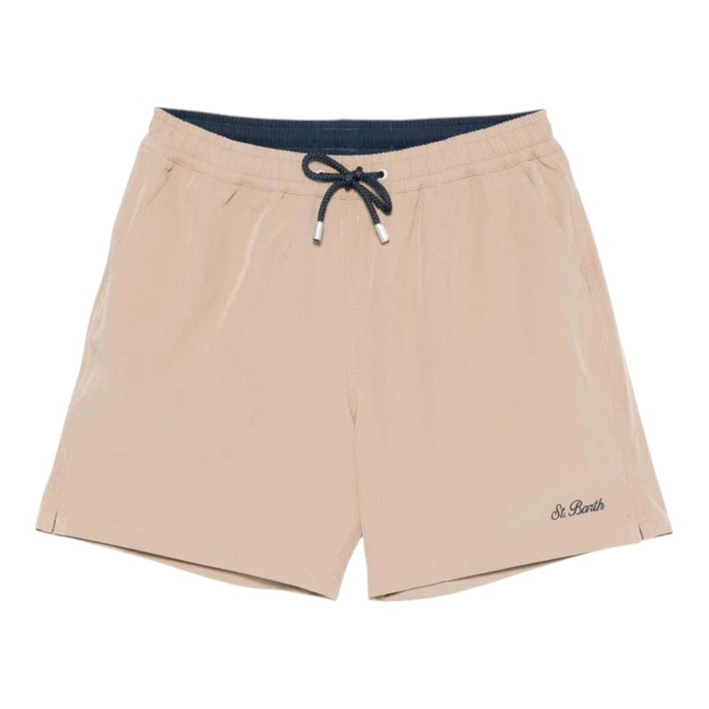 Pantaloncini e calzoncini Uomo Mc2 Saint Barth - Comfort Swimshort Made With Elastic Fabric - Beige