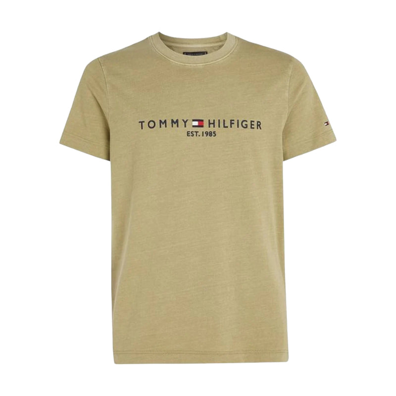 T-shirt Uomo Tommy Hilfiger - Garment Dye Tommy Logo Tee - Verde