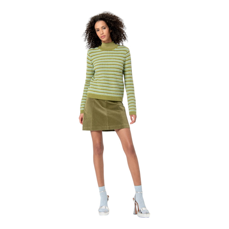 Maglie Donna Surkana - Maglia a righe, scollo rotondo - Verde