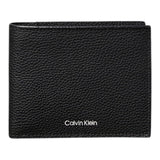 Portafogli Uomo Calvin Klein - Portafoglio a libro con logo stampato in lamina - Nero