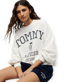 Felpe senza cappuccio Donna Tommy Hilfiger - Varsity Crest Mdrn Sweatshirt - Beige
