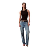 Canotte e top Donna Calvin Klein - A - Wvn Lbl 2X2 Cttn - Nero