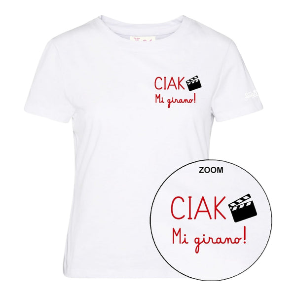 T-shirt Donna Mc2 Saint Barth - Emilie Cotton Crew Neck T-Shirt - Bianco