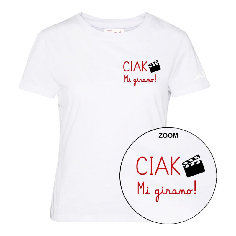 T-shirt Donna Mc2 Saint Barth - Emilie Cotton Crew Neck T-Shirt - Bianco