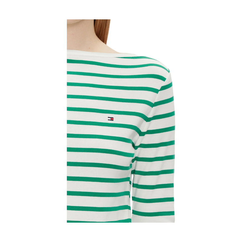 Maglie a manica lunga Donna Tommy Hilfiger - New Cody Slim Boat-Nk 3/4Slv - Verde