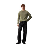 Maglie Uomo Calvin Klein - Washed Badge Sweater - Verde