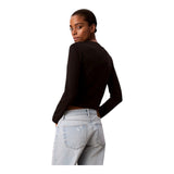 Maglie a manica lunga Donna Calvin Klein - A- Ls Monogram Baby Tee - Nero