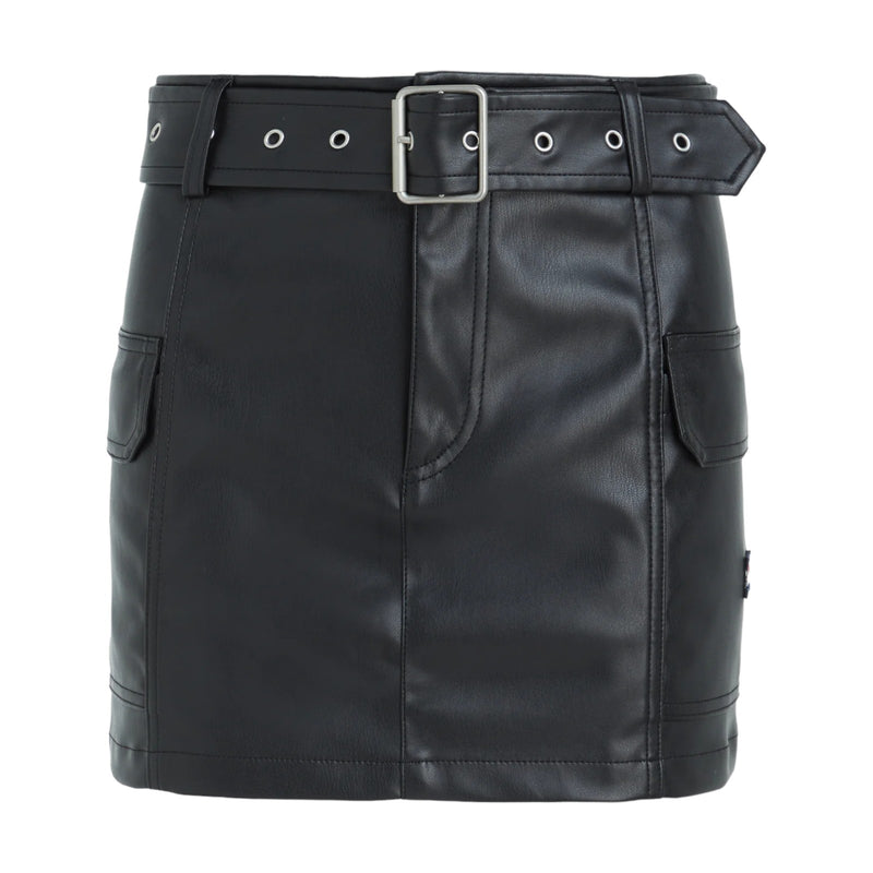 Gonne casual Donna Tommy Hilfiger - Tjw Buckle Pleather Mini Skirt - Nero