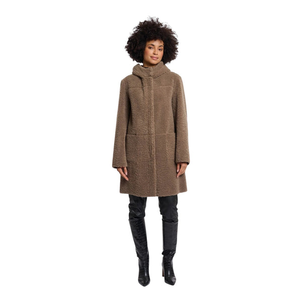 Cappotti Donna RINO & PELLE - Reversible hooded coat - Beige