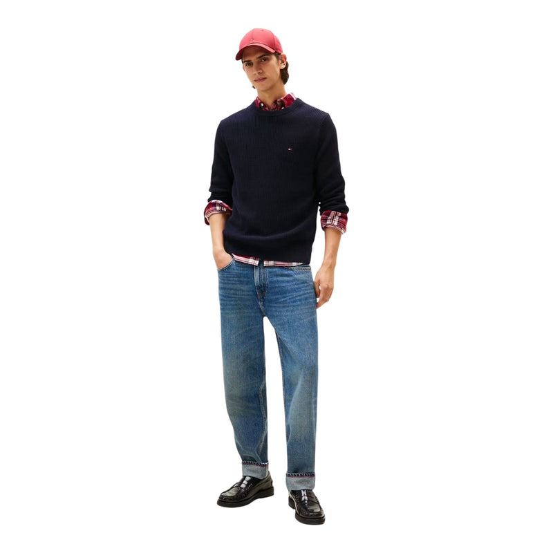 Maglie a manica lunga Uomo Tommy Hilfiger - Rwb Rib Crew Neck - Blu