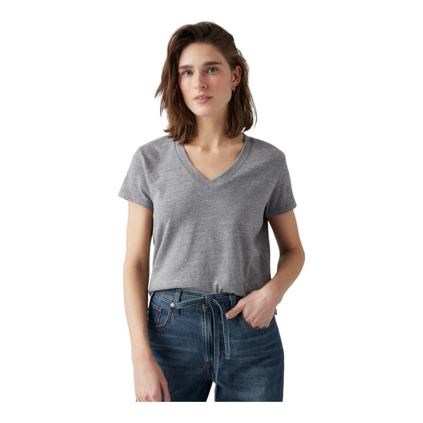 T-shirt Donna Levi's - Boxy Vineck Tee Triblend Header - Grigio