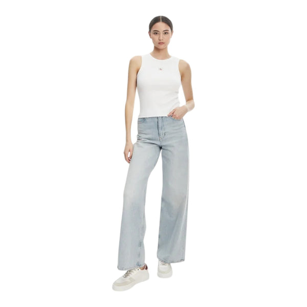 Canotte e top Donna Calvin Klein - A - Wvn Lbl 2X2 Cttn - Nero