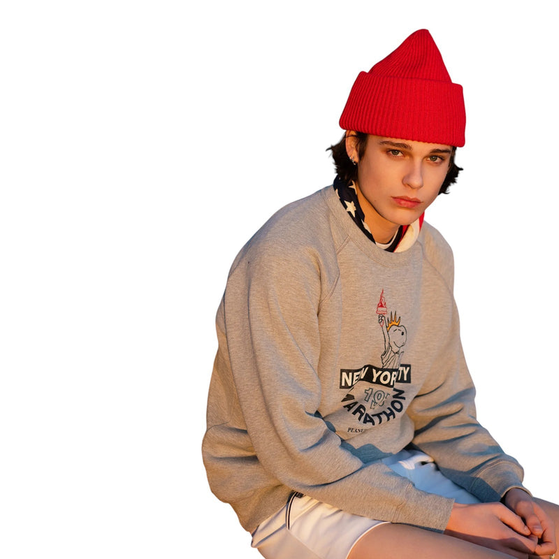 Felpe senza cappuccio Uomo In The Box - Felpa Girocollo Snoopy New York Marathon - Grigio