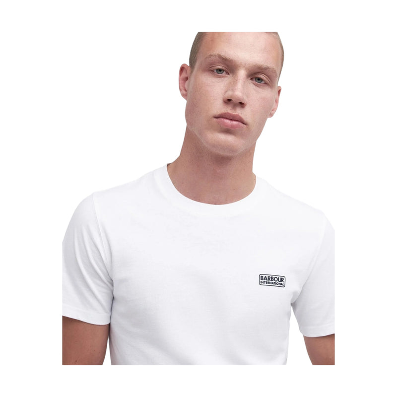 T-shirt Uomo Barbour International - Barbour International Small Logo Tee - Bianco