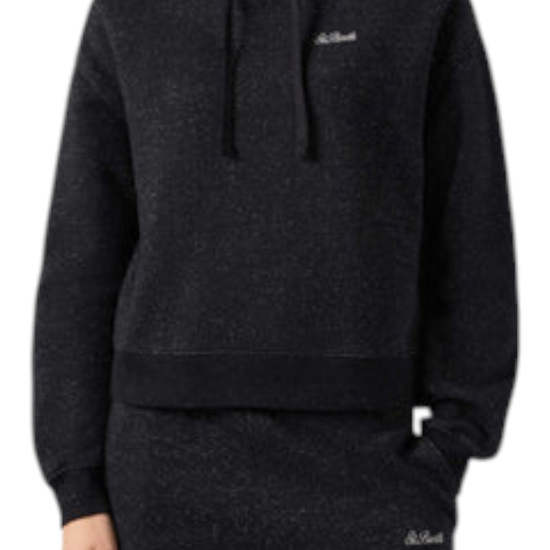 Felpe con cappuccio Ragazza Mc2 Saint Barth - Girl Sweatshirt In Lurex Fleece - Nero